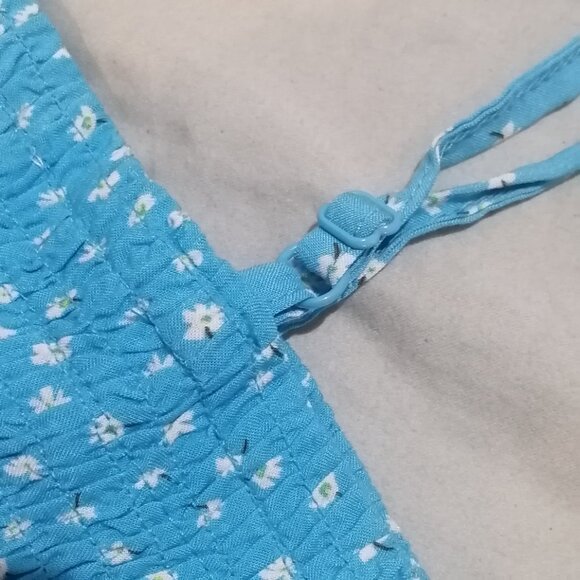 🇨🇦 Girls Rayon Dress, Sky Blue with Daisies - Picture 6 of 7